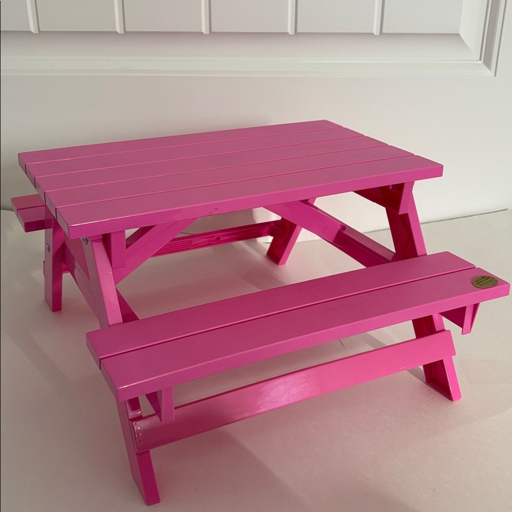 Our‎ Generation PINK PICNIC TABLE Fits 18” Doll - American Girl Table Only